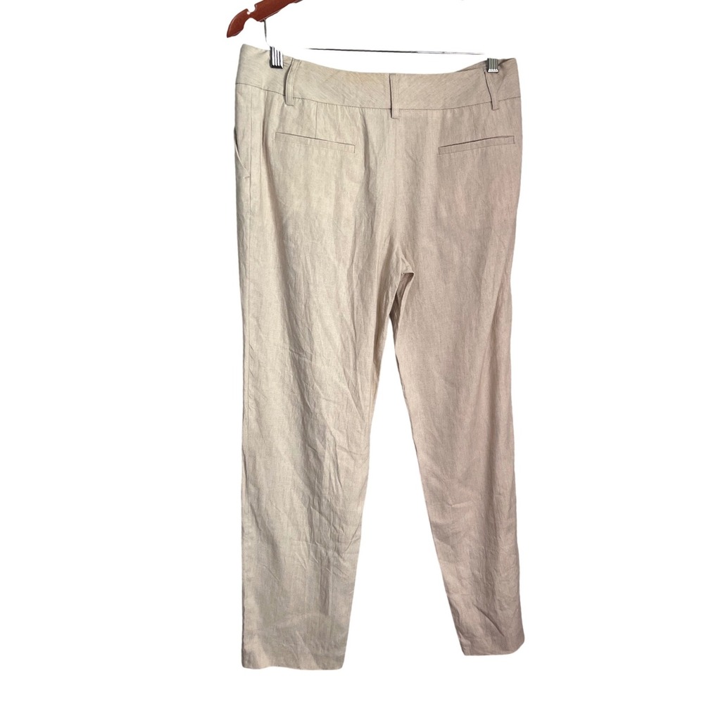 Alice + Olivia Employed Cropped Beige Linen Blend Pants Size 10 NWOT $239 - Picture 3 of 4